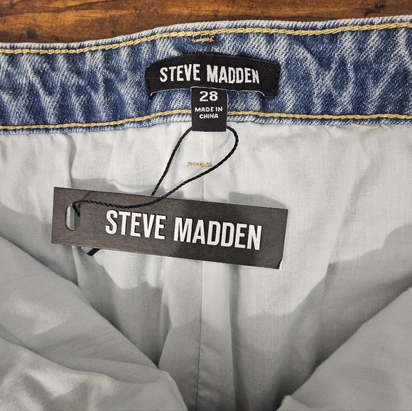 Steve Madden Women's Blue 100% Cotton Denim Mini Bubble Jean Skirt Sz 28 NWT - Picture 3 of 8